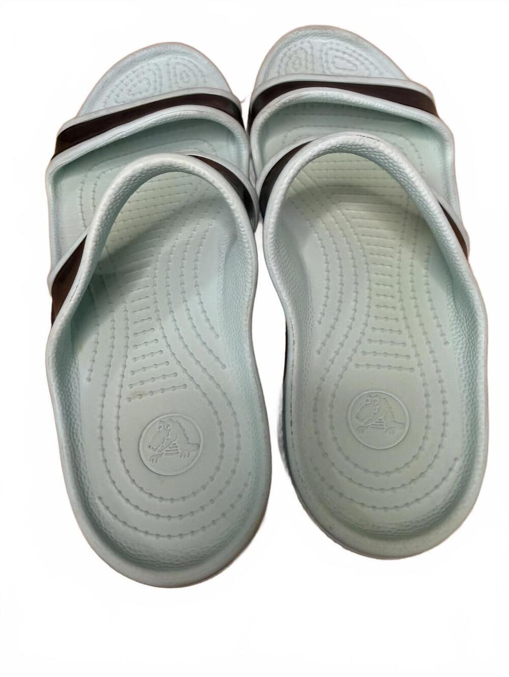 Crocs Swiftwater Sandals Size 8 Gray Blue Slip On Slide Pool Beach Resort - Picture 5 of 6